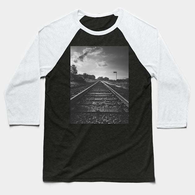 Sunrise Reflections: Finding Direction Along Life's Tracks V4 Baseball T-Shirt by Family journey with God